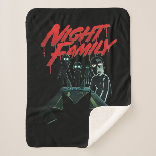 Couverture Sherpa RICK ET MORTY™ | Famille de nuit (Devant)