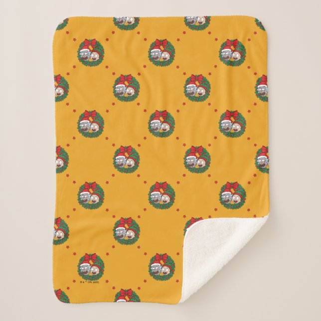 Couverture Sherpa Rick et Morty | Motif de couronne de vacances (Devant)