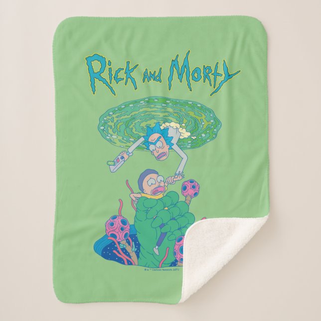 Couverture Sherpa RICK ET MORTY™ | Secourt du portail (Devant)