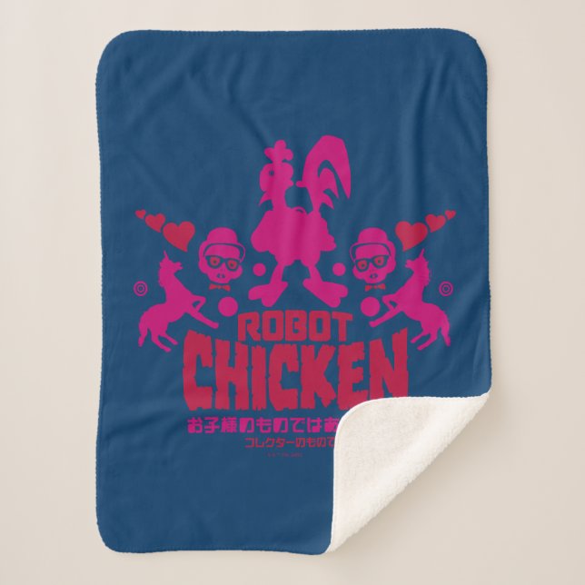 Couverture Sherpa Robot Chicken Nerd Unicorn (Devant)