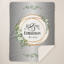 Romantique Floral Sherpa Blanket Anneaux d'or