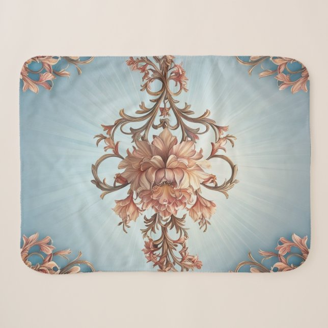 Couverture Sherpa Rose baroque (Devant (Horizontal))