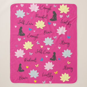 Couverture Sherpa Rose Fleurs de Lotus & Inspirati