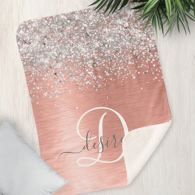 Couverture Sherpa Rose Gold brossé Parties scintillant métallique No (Créateur téléchargé)