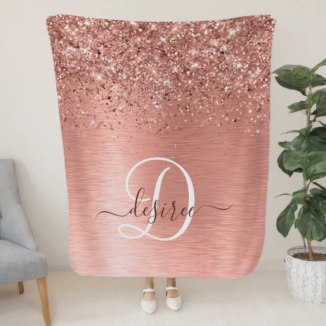 Couverture Sherpa Rose Gold brossé Parties scintillant métallique No (Créateur téléchargé)