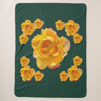 Couverture Sherpa Rose Jaune Doré Vibrante