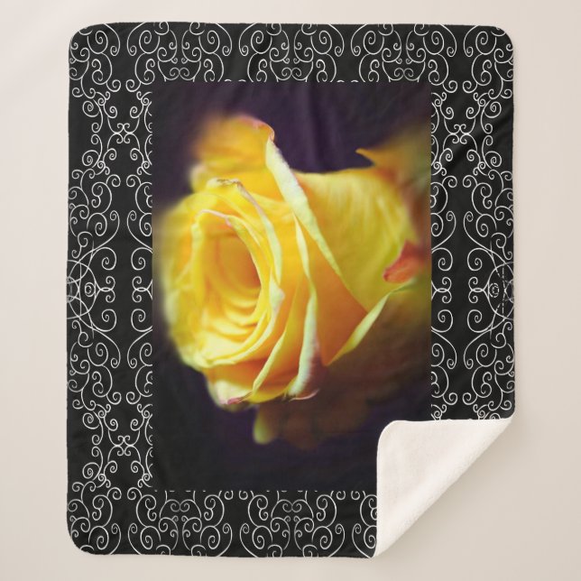 Couverture Sherpa Rose jaune mou (Devant)