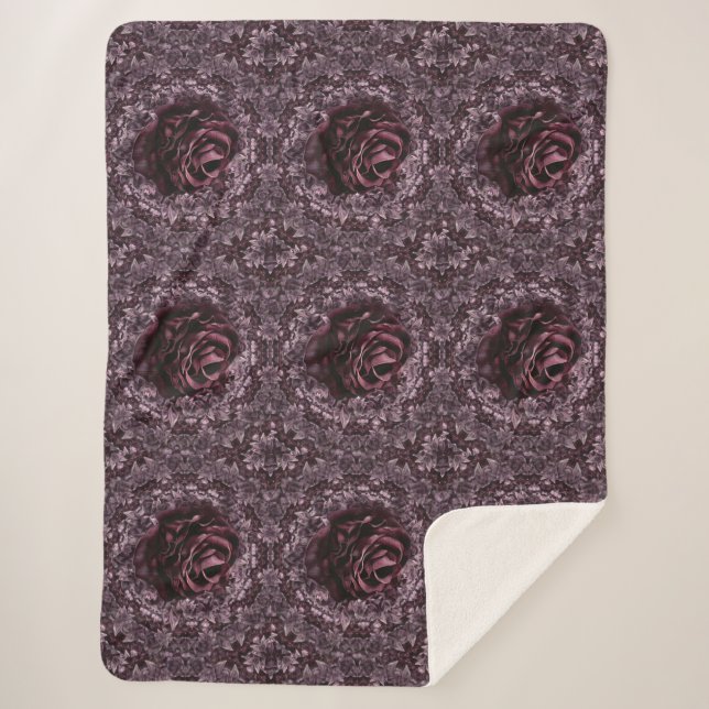 Couverture Sherpa Rose Mandala (Devant)