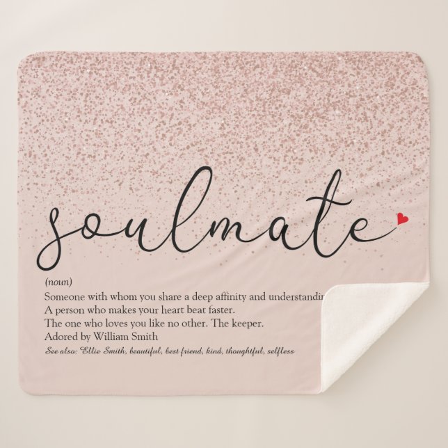 Couverture Sherpa Rose Parties scintillant Or Soulmate Définition Lo (Devant (Horizontal))