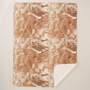 Couverture Sherpa Rose Peach Gold Glam