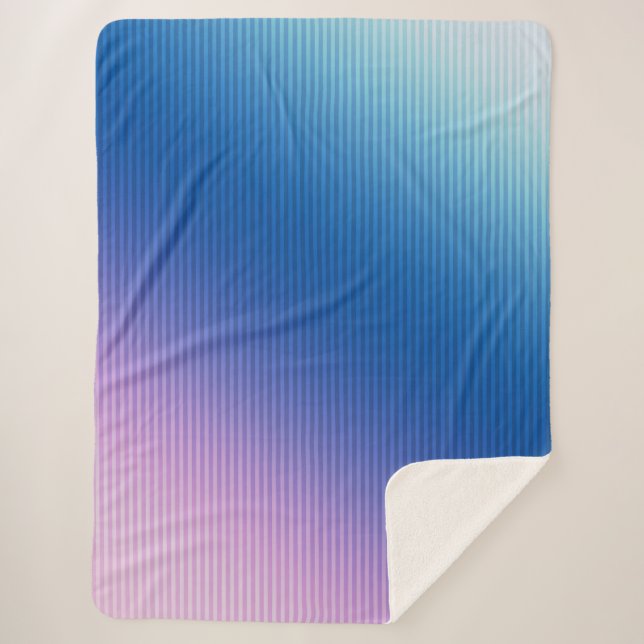 Couverture Sherpa Rose, rose, rayures, ombre, dégradé rose (Devant)