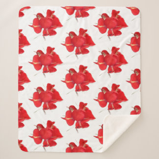 Couverture Sherpa Roses Rouges,