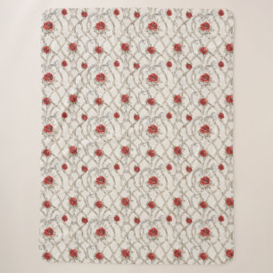 Couverture Sherpa Roses rouges en bois faux amour floral