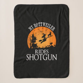 Couverture Sherpa Rottweiler Rides Shotgun Amoureux des chiens Hallo