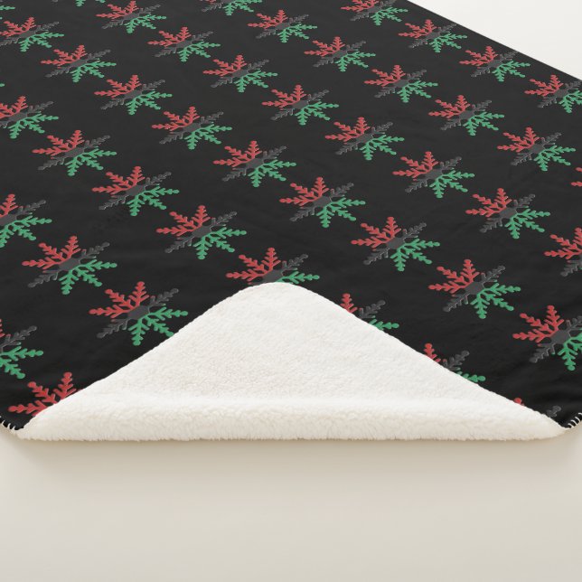 Couverture Sherpa Rouge Black Green Flammes de neige Motif Kwanzaa (3/4)