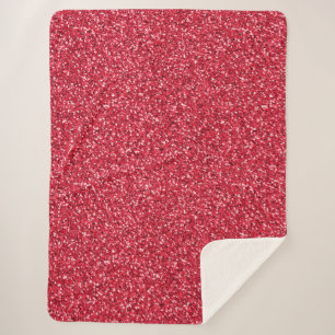 Couverture Sherpa Rouge Brique Paillettes