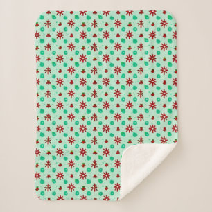 Couverture Sherpa Rouge et Vert Vintage