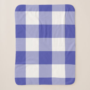 Couverture Sherpa Royal Blue En vichy Motif