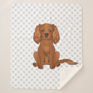 Couverture Sherpa Ruby Cavalier King Charles Spaniel & Paws