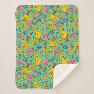 Couverture Sherpa Rue Sésame   Big Bird & Little Bird Motif
