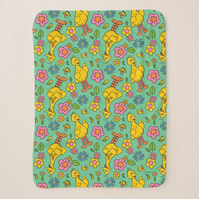 Couverture Sherpa Rue Sésame | Big Bird & Little Bird Motif (Devant)