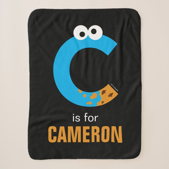 Couverture Sherpa Rue Sésame | C est pour Cookie Monster (Devant)