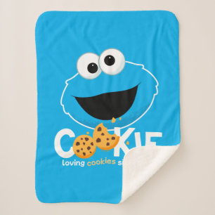 Couverture Sherpa Rue Sésame   Cookie Monster Lookies