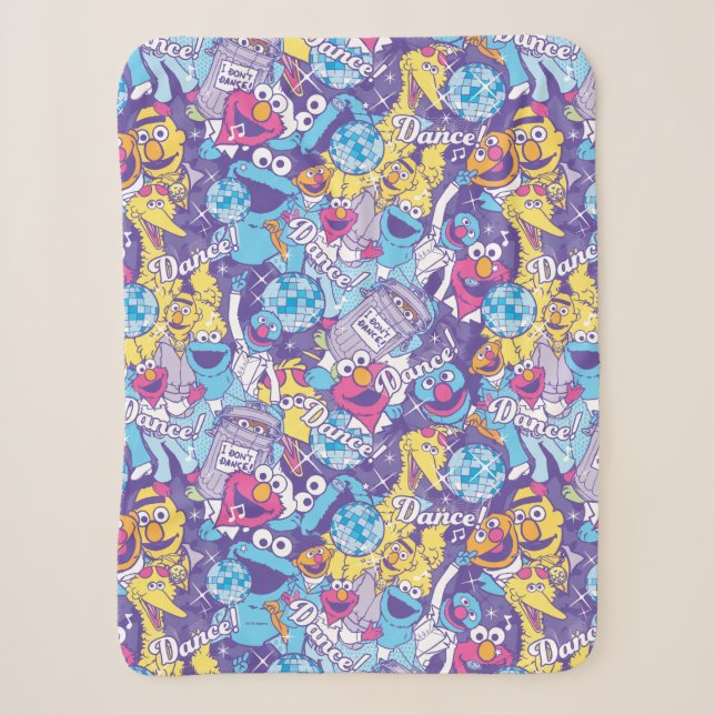 Couverture Sherpa Rue Sésame | Motif de danse Super (Devant)