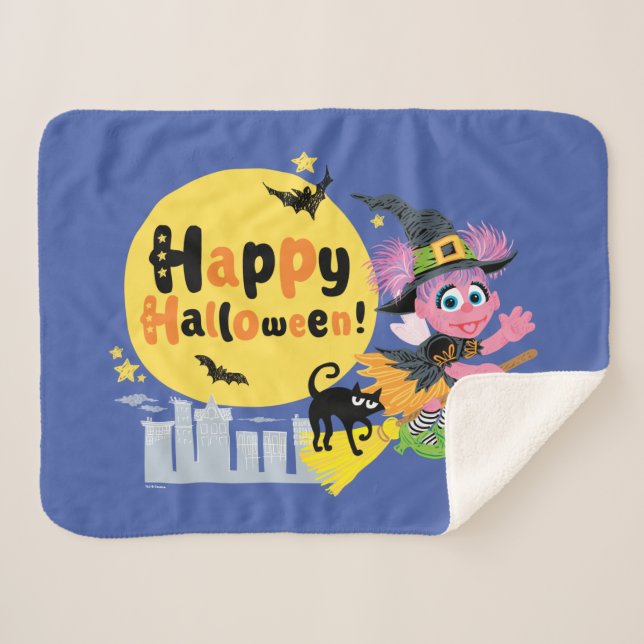 Couverture Sherpa Rue Sésame | Motif d'Halloween (Devant (Horizontal))