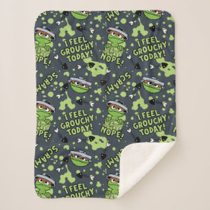Couverture Sherpa Rue Sésame   Oscar the Grouch Phrase Motif