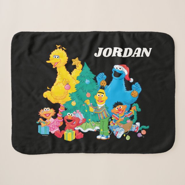 Couverture Sherpa Rue Sésame | Pals de Noël (Devant (Horizontal))