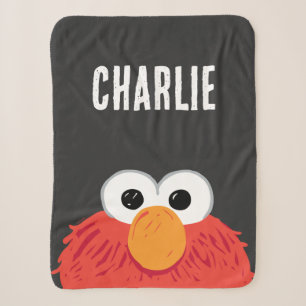 Couverture Sherpa Rue Sésame   Personnalisé Elmo Big Face