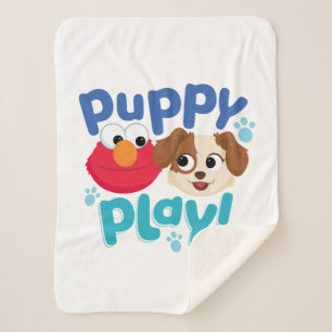 Couverture Sherpa Rue Sésame Puppy Play Elmo & Tango
