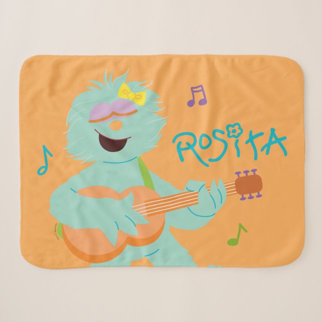 Couverture Sherpa Rue Sésame | Rosita Jouer de la guitare (Devant (Horizontal))