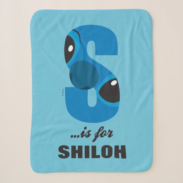 Couverture Sherpa S est pour Stitch| Ajouter votre nom (Devant)