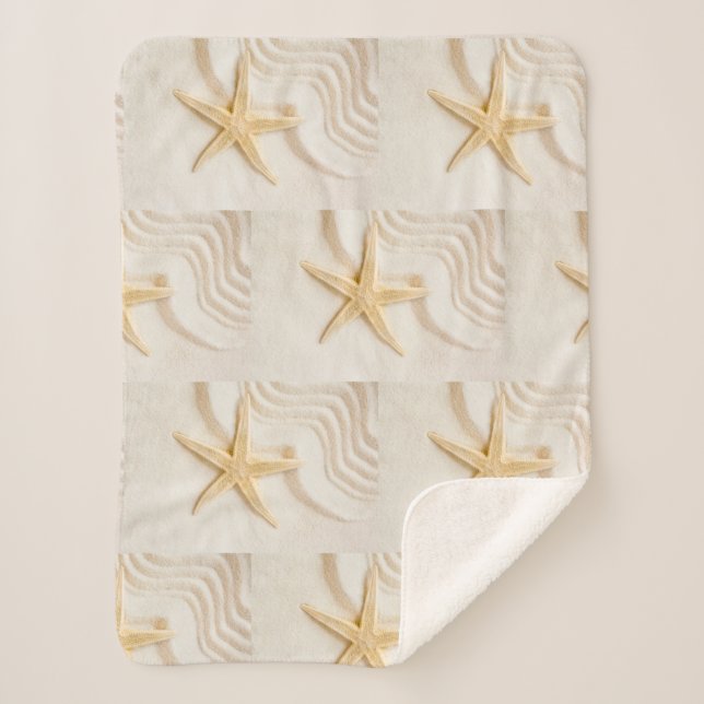 Couverture Sherpa Sable et Starfish couleur neutre naturelle (Devant)