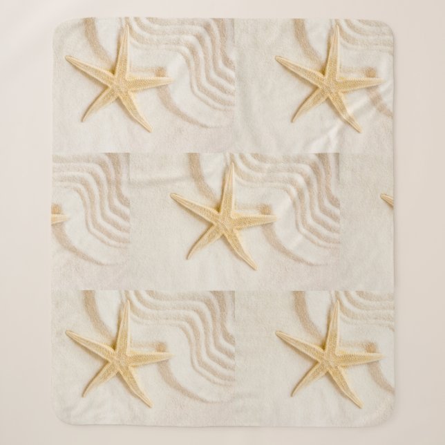Couverture Sherpa Sable et Starfish couleur neutre naturelle (Devant)