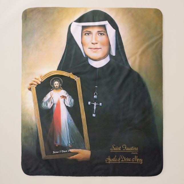 Couverture Sherpa Sainte Faustine, Divine Miséricorde (Devant)