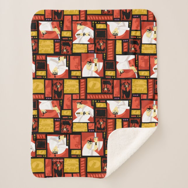 Couverture Sherpa Samurai Jack & Aku - Motif du panneau d'art de car (Devant)