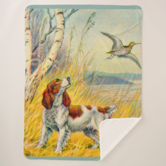 Couverture Sherpa scène forestière avec chien et oiseau
