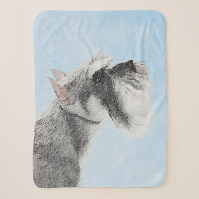 Couverture Sherpa Schnauzer (Giant, Standard) Peinture - Chien Art (Devant)