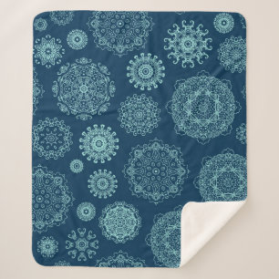 Couverture Sherpa Seamless pattern with laced snowflakespattern,arab