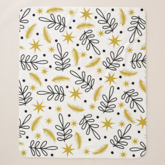 Couverture Sherpa Seamless pattern with snowflakes and fir branches.