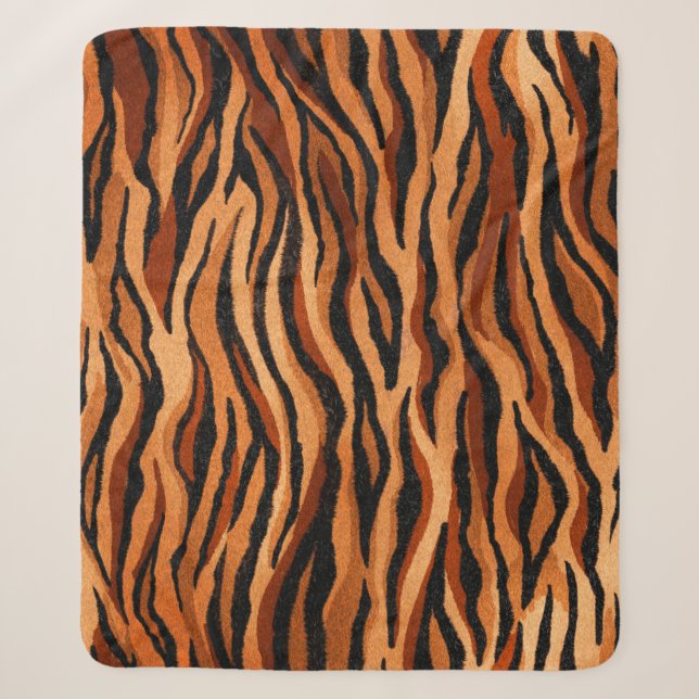 Couverture Sherpa seamless tiger skin pattern. hand drawn (Devant)