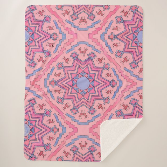 Couverture Sherpa Seelenkreis – Leuchtende Mandala Fleecedecke  (Devant)