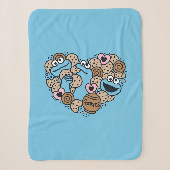 Couverture Sherpa Sésame Sésame | Coeur de gribouillis de caniche Mo (Devant)