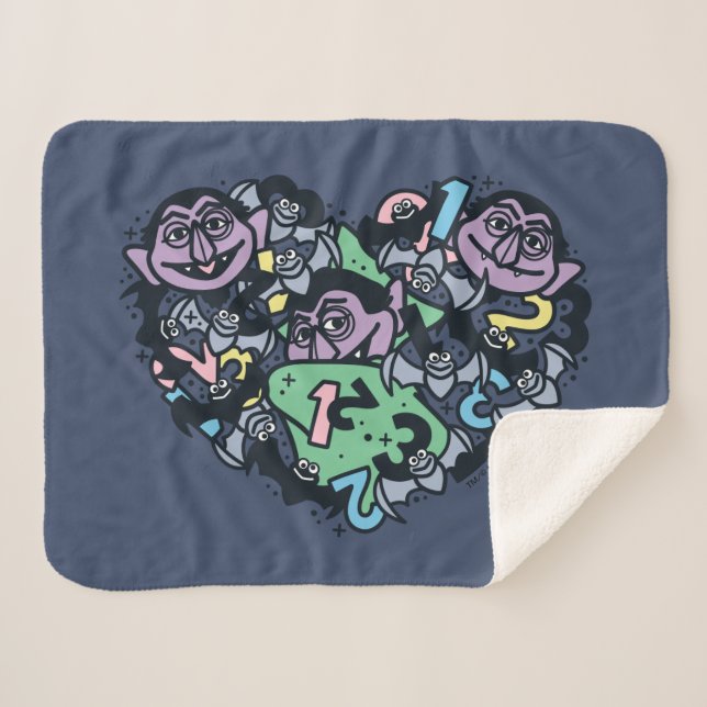 Couverture Sherpa Sésame Sésame | Comte von Count Doodle Heart (Devant (Horizontal))