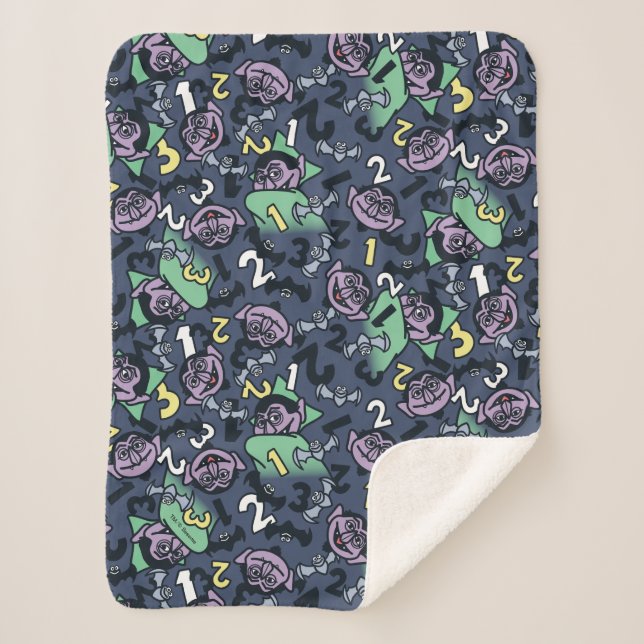 Couverture Sherpa Sésame Sésame | Count von Count Doodle Motif (Devant)