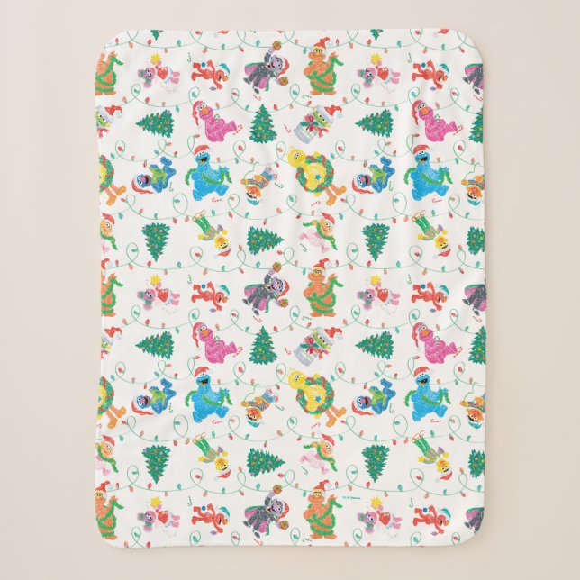 Couverture Sherpa Sesame Street Christmas Tree Motif (Devant)