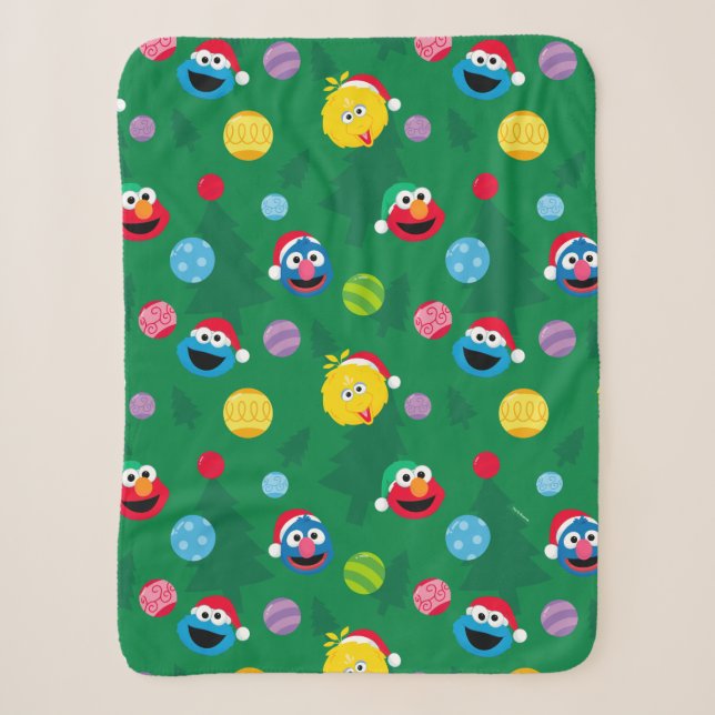 Couverture Sherpa Sesame Street Christmas Tree Motif (Devant)